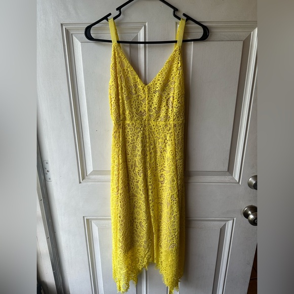 INC International Concepts Vibrant Yellow Lace Dress - Picture 1 of 3